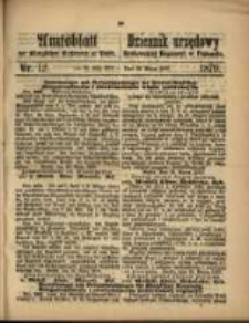 Amtsblatt der K&ouml;niglichen Regierung zu Posen. 1870.03.22 Nro.12