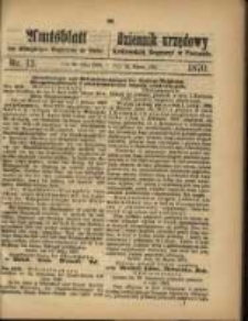 Amtsblatt der K&ouml;niglichen Regierung zu Posen. 1870.03.29 Nro.13