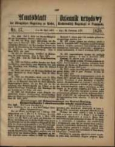 Amtsblatt der K&ouml;niglichen Regierung zu Posen. 1870.04.26 Nro.17