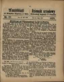 Amtsblatt der K&ouml;niglichen Regierung zu Posen. 1870.05.31 Nro.22