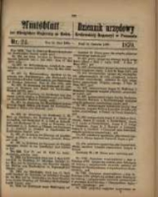 Amtsblatt der K&ouml;niglichen Regierung zu Posen. 1870.06.14 Nro.24