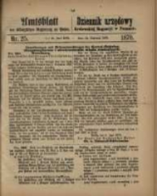Amtsblatt der K&ouml;niglichen Regierung zu Posen. 1870.06.21 Nro.25