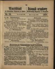 Amtsblatt der K&ouml;niglichen Regierung zu Posen. 1870.07.19 Nro.29