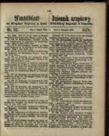 Amtsblatt der K&ouml;niglichen Regierung zu Posen. 1870.08.09 Nro.32