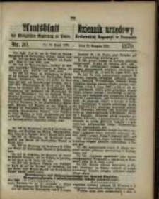 Amtsblatt der K&ouml;niglichen Regierung zu Posen. 1870.08.30 Nro.36