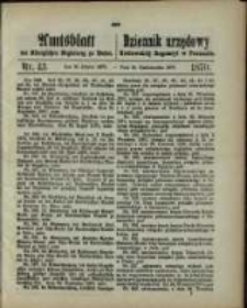 Amtsblatt der K&ouml;niglichen Regierung zu Posen. 1870.10.25 Nro.43