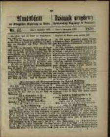 Amtsblatt der K&ouml;niglichen Regierung zu Posen. 1870.11.01 Nro.44