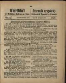 Amtsblatt der K&ouml;niglichen Regierung zu Posen. 1870.11.22 Nro.47