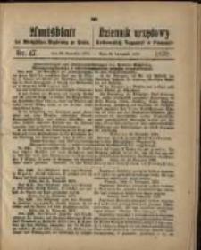Amtsblatt der Königlichen Regierung zu Posen. 1870.11.22 Nro.47