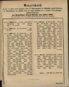 Verzeichniss der am 12. M&auml;rz 1870 &hellip; der Freiwilligen Staats=Anleihe vom Jahre 1848