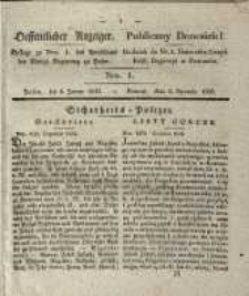 Oeffentlicher Anzeiger. 1835.01.06 Nro.1