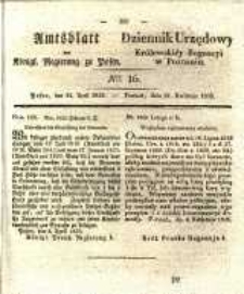 Amtsblatt der K&ouml;niglichen Regierung zu Posen. 1835.04.21 Nro.16