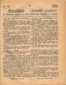 Amtsblatt der K&ouml;niglichen Regierung zu Posen. 1873.04.10 Nro.15