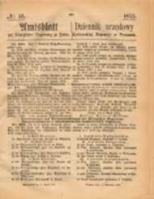 Amtsblatt der K&ouml;niglichen Regierung zu Posen. 1873.04.17 Nro.16