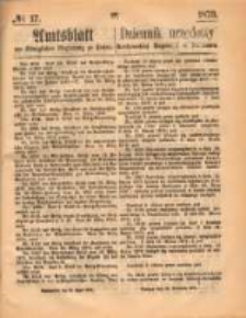 Amtsblatt der K&ouml;niglichen Regierung zu Posen. 1873.04.24 Nro.17