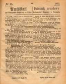 Amtsblatt der K&ouml;niglichen Regierung zu Posen. 1873.08.28 Nro.35