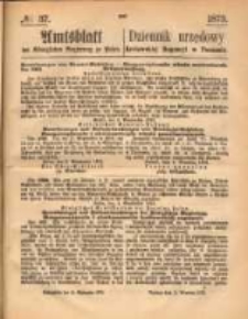 Amtsblatt der K&ouml;niglichen Regierung zu Posen. 1873.09.11 Nro.37