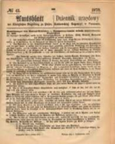 Amtsblatt der K&ouml;niglichen Regierung zu Posen. 1873.10.09 Nro.41