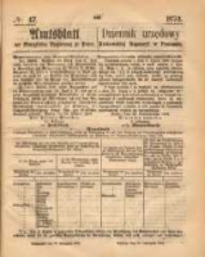 Amtsblatt der K&ouml;niglichen Regierung zu Posen. 1873.11.20 Nro.47
