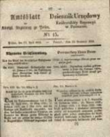 Amtsblatt der K&ouml;niglichen Regierung zu Posen.1834.04.15 Nro.15