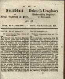 Amtsblatt der K&ouml;niglichen Regierung zu Posen.1834.10.28 Nro.43