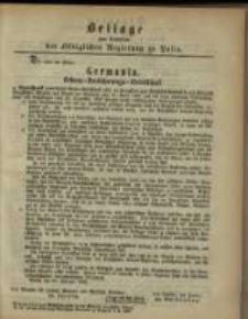 Beilage zum Amtsblatt der K&ouml;niglichen Regierung zu Posen