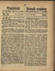 Amtsblatt der K&ouml;niglichen Regierung zu Posen. 1868.07.14 Nro. 28