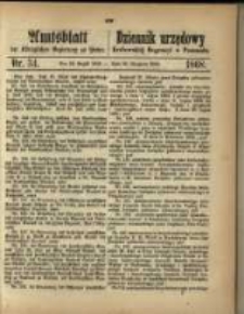 Amtsblatt der K&ouml;niglichen Regierung zu Posen. 1868.08.25 Nro. 34