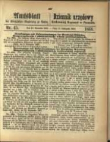 Amtsblatt der K&ouml;niglichen Regierung zu Posen. 1868.11.10 Nro. 45