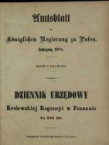 Amtsblatt der K&ouml;niglichen Regierung zu Posen. 1874.01.01 Nr 1