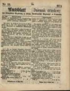 Amtsblatt der K&ouml;niglichen Regierung zu Posen. 1874.03.26 Nr 13