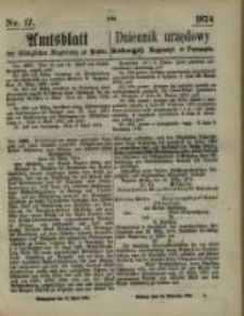 Amtsblatt der K&ouml;niglichen Regierung zu Posen. 1874.04.23 Nr 17