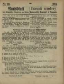 Amtsblatt der K&ouml;niglichen Regierung zu Posen. 1874.05.14 Nr 20