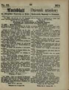 Amtsblatt der Königlichen Regierung zu Posen. 1874.08.13 Nr 33