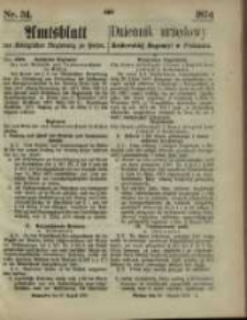 Amtsblatt der Königlichen Regierung zu Posen. 1874.08.20 Nr 34Amtsblatt der Königlichen Regierung zu Posen. 1874.08.20 Nr 34