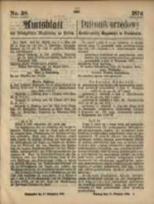 Amtsblatt der K&ouml;niglichen Regierung zu Posen. 1874.09.17 Nr 38