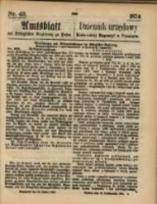 Amtsblatt der K&ouml;niglichen Regierung zu Posen. 1874.10.22 Nr 43