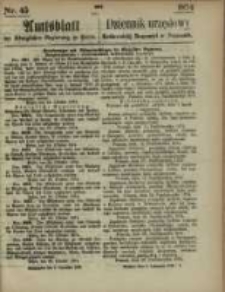 Amtsblatt der K&ouml;niglichen Regierung zu Posen. 1874.11.05 Nr 45