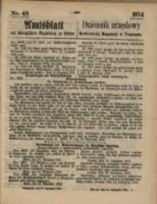 Amtsblatt der K&ouml;niglichen Regierung zu Posen. 1874.11.26 Nr 48