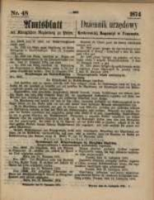 Amtsblatt der Königlichen Regierung zu Posen. 1874.11.26 Nr 48