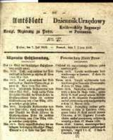 Amtsblatt der K&ouml;niglichen Regierung zu Posen. 1835.07.07 Nro.27