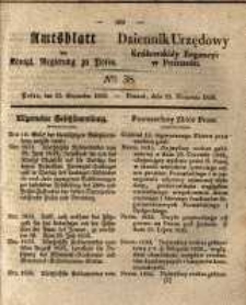Amtsblatt der K&ouml;niglichen Regierung zu Posen. 1835.09.22 Nro.38