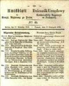 Amtsblatt der K&ouml;niglichen Regierung zu Posen. 1835.11.17 Nro.46