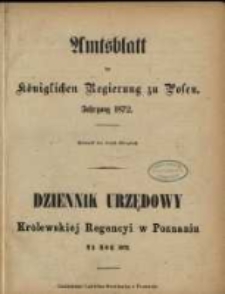 Amtsblatt der K&ouml;niglichen Regierung zu Posen. 1872.01.02 Nro.1