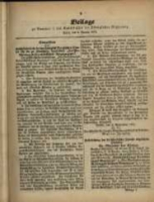 Beilage zu Nummer 1. des Amtsblattes der K&ouml;niglichen Regierung zu Posen, den 2 Januar 1872