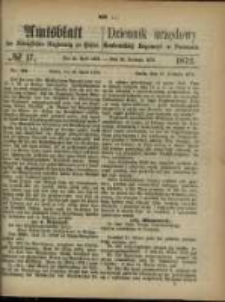Amtsblatt der K&ouml;niglichen Regierung zu Posen. 1872.04.23 Nro.17