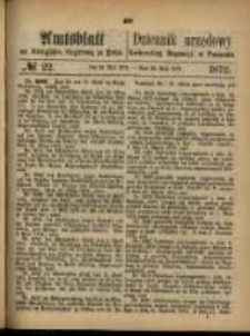 Amtsblatt der K&ouml;niglichen Regierung zu Posen. 1872.05.28 Nro.22