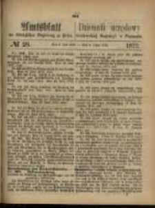 Amtsblatt der K&ouml;niglichen Regierung zu Posen. 1872.07.09 Nro.28
