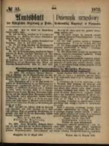 Amtsblatt der K&ouml;niglichen Regierung zu Posen. 1872.08.15 Nro.33