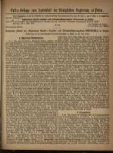 Extra=Beilage zum Amtsblatt der K&ouml;niglichen Regierung zu Posen